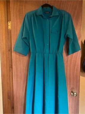 Vintage Teal Midi Dress